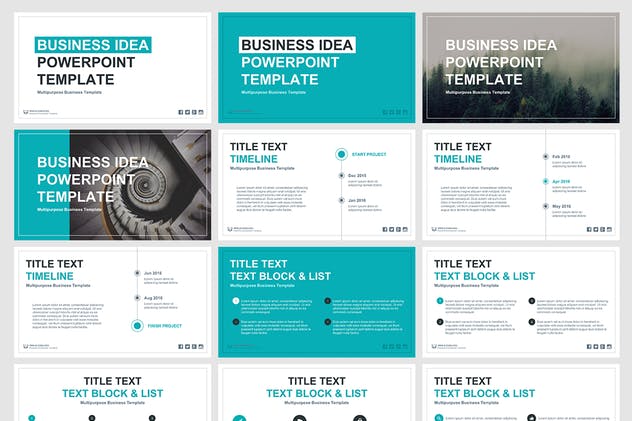 极简风格商业计划PPT模板素材 Business Idea PowerPoint template插图(2)