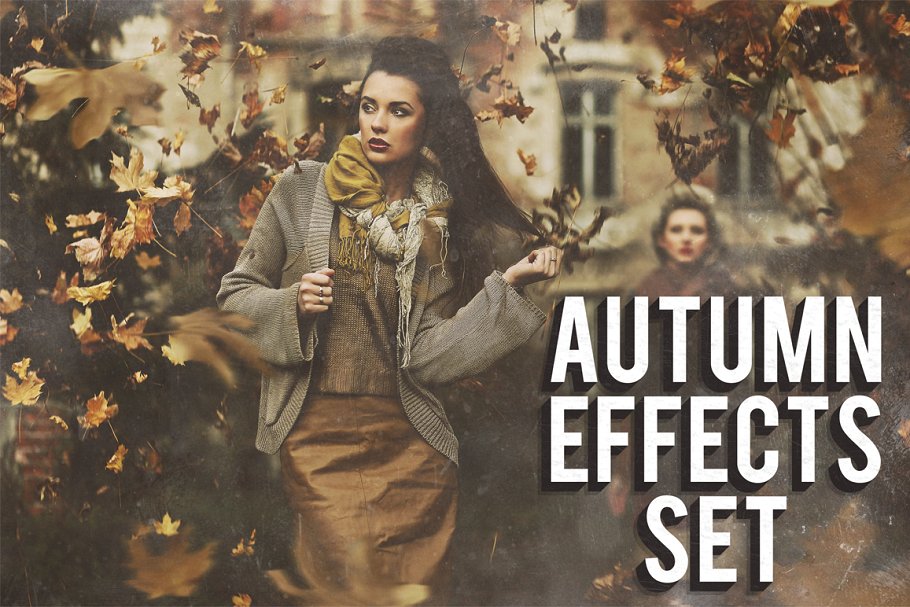 金黄色秋季氛围照片效果PS图层样式 Autumn Effects Set插图