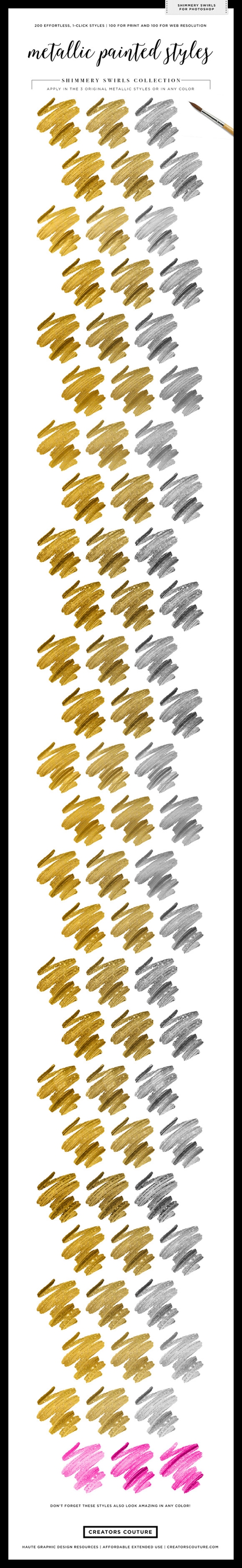 黄金&金粉笔刷质感图层样式下载（100种,asl格式,附带简易的视频教程）