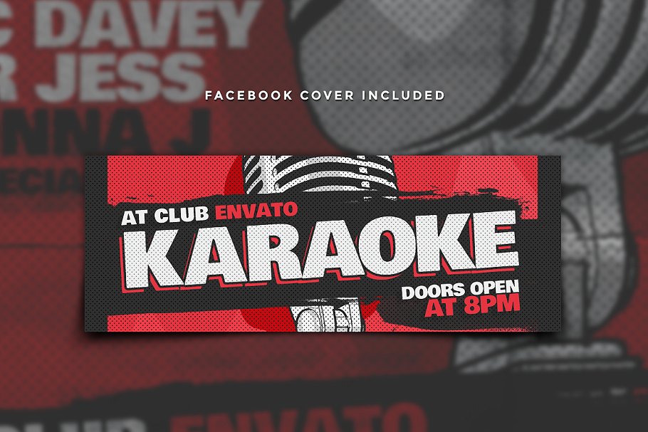 卡拉OK音乐主题传单模板 Karaoke Flyer Template插图(2)