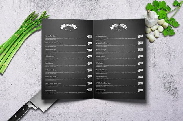 对折页高级餐厅菜单模板设计 Chef’s Bifold Restaurant Menu – A4 &US Letter 12p插图(3)