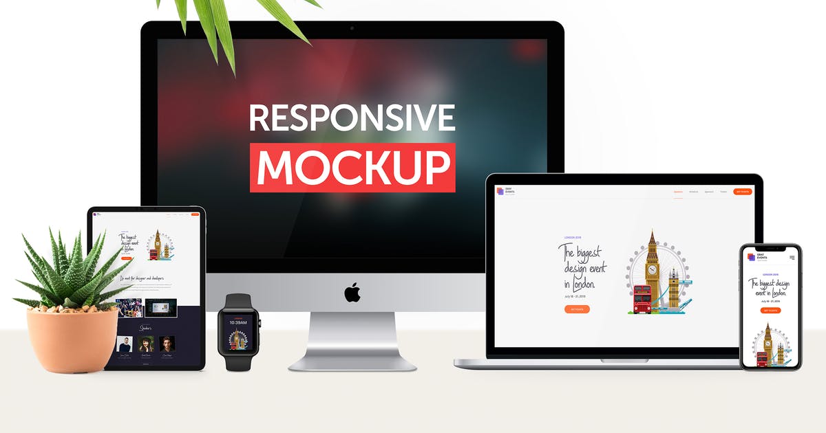 响应式网站设计效果图多设备预览样机v2 Responsive Device Mockup 2.0插图