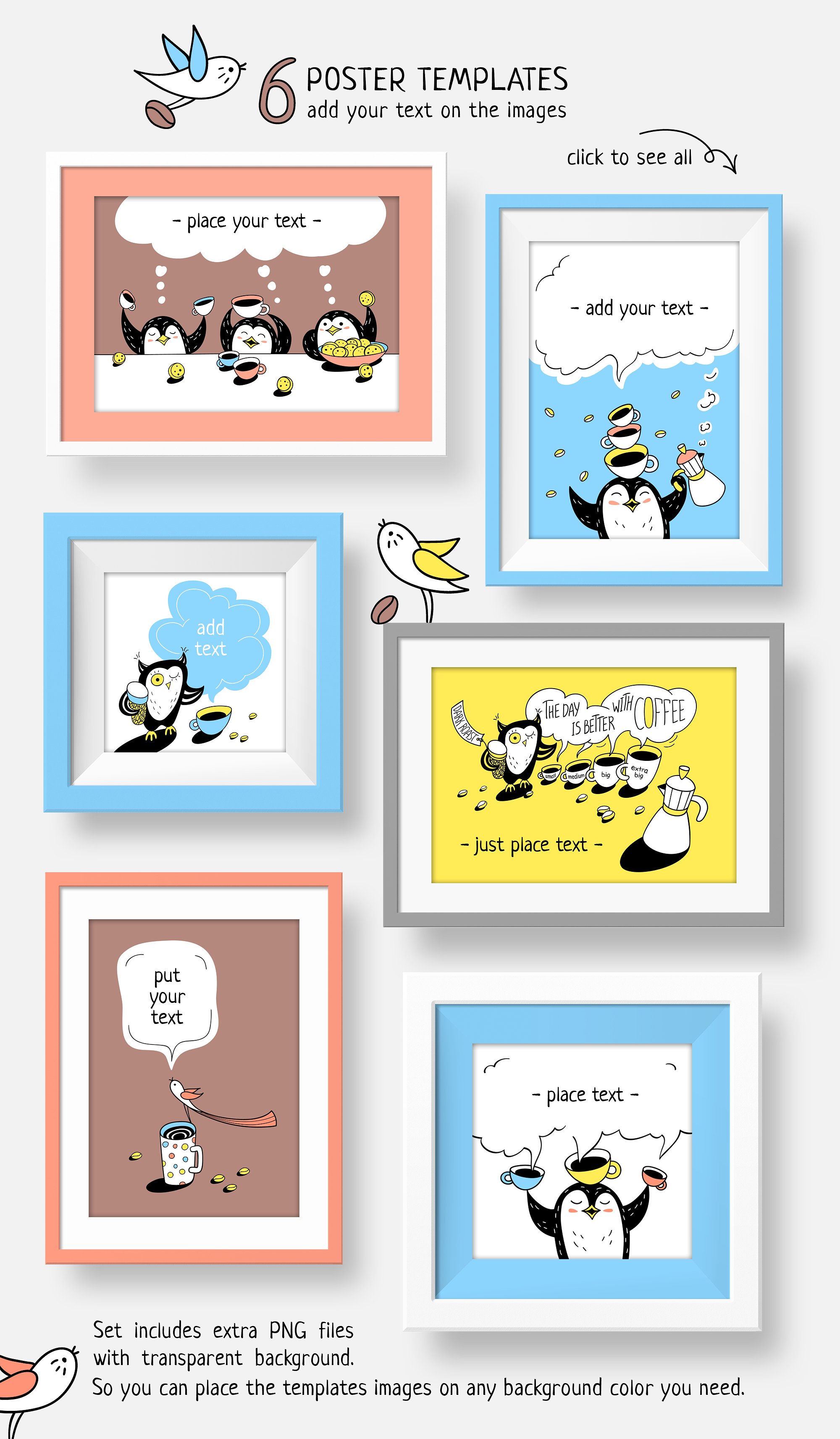 EVERY EARLY BIRD NEEDS COFFEE-手绘卡通咖啡插图素材下载[eps,png]插图(10)