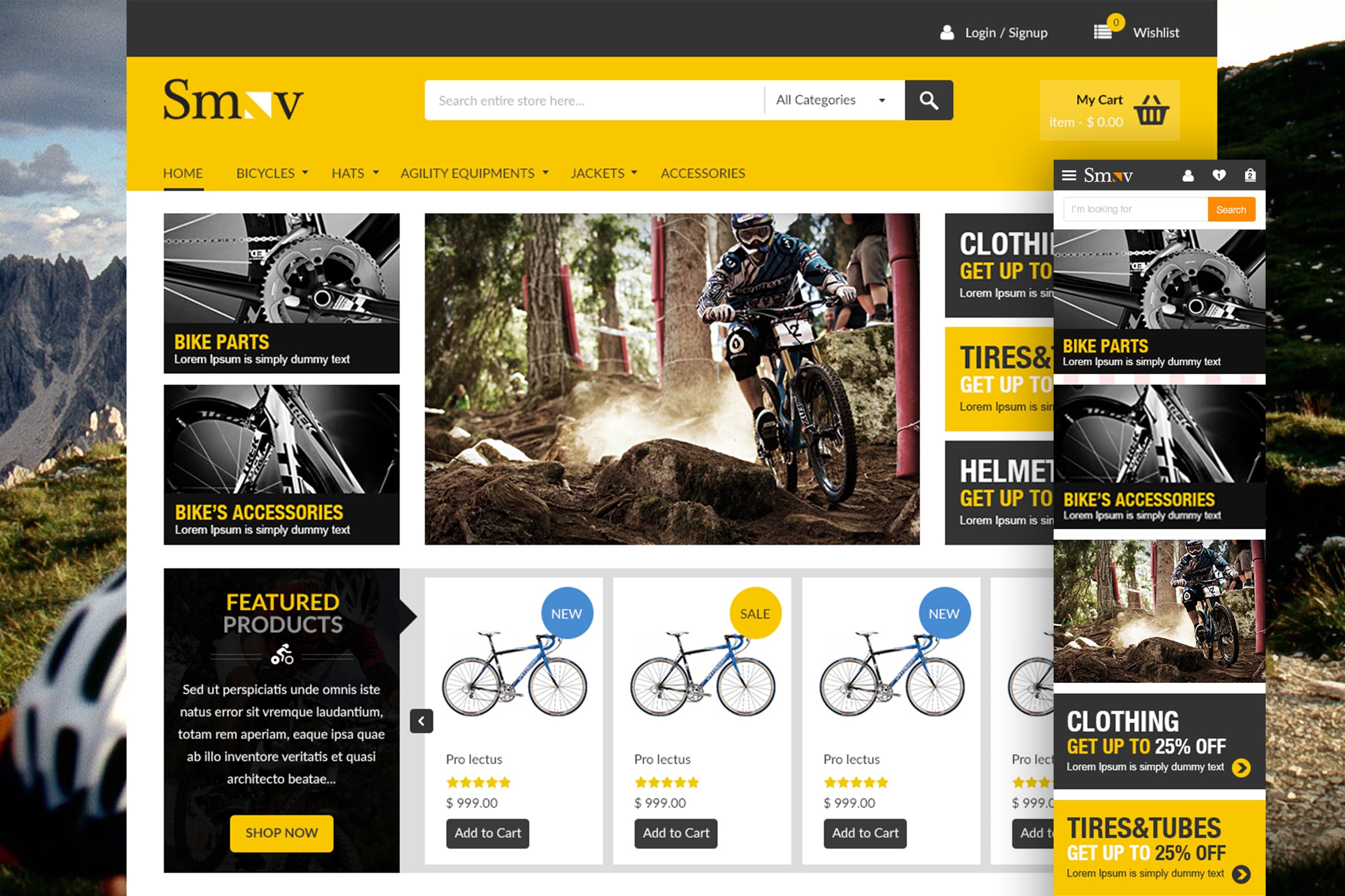 自行车品牌网站着陆页UI设计模板 Shop Landing Page Design Concept插图