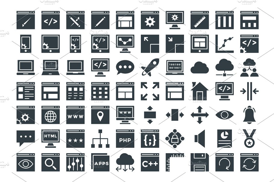 150多个设计和开发矢量图标 150+ Design and Development Icons插图(1)