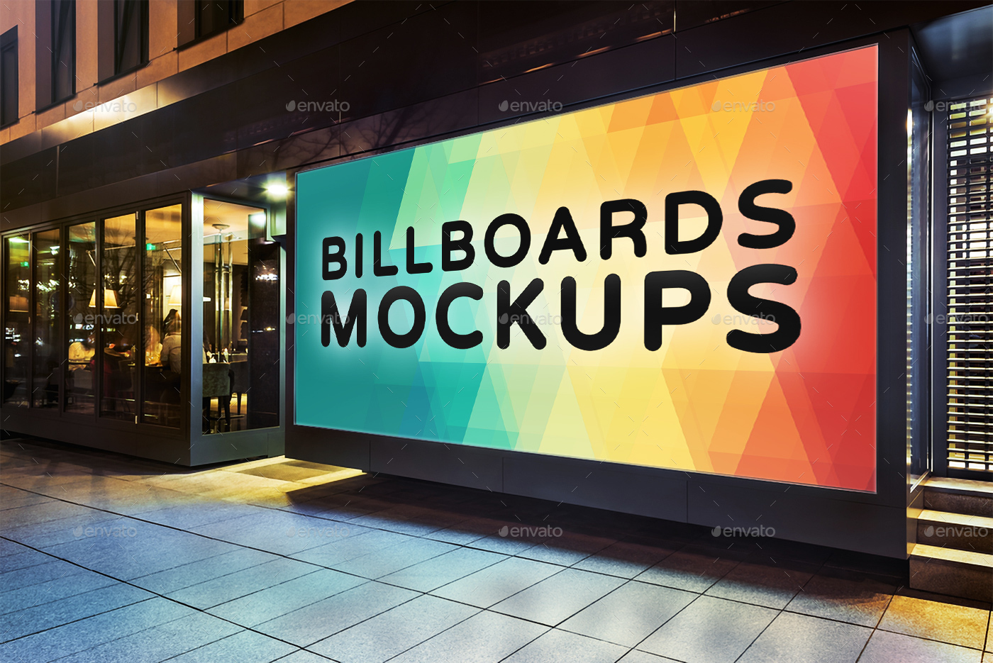 夜间广告牌展示样机模版 Billboards Mockups at Night Vol.2插图(8)