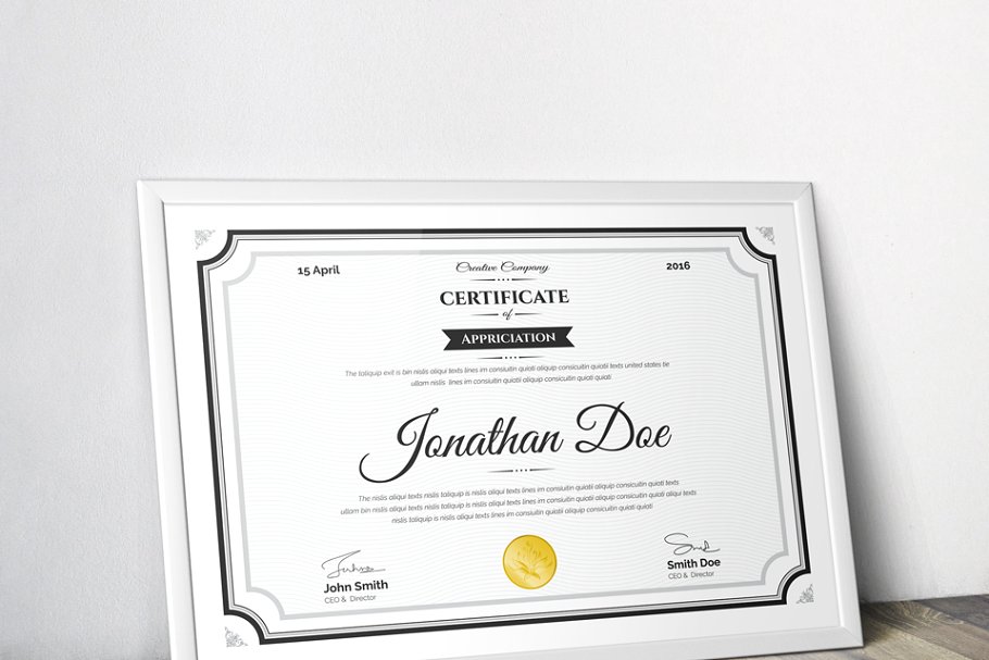 经典证书颁奖授权文件模板 Clean Certificate Template插图(2)