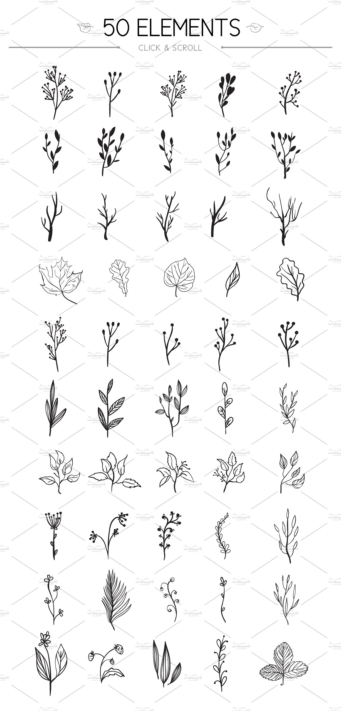 适合春季的小清新手绘花卉图形图案素材下载插图(6)