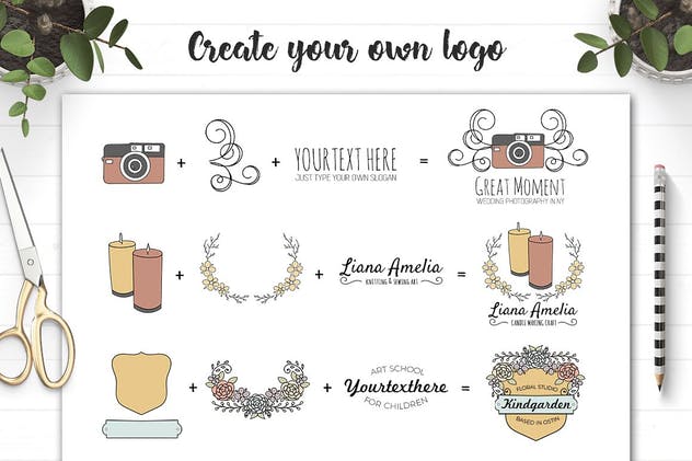 工艺品品牌Logo设计工具包 Art and Craft Logo Creator插图(5)