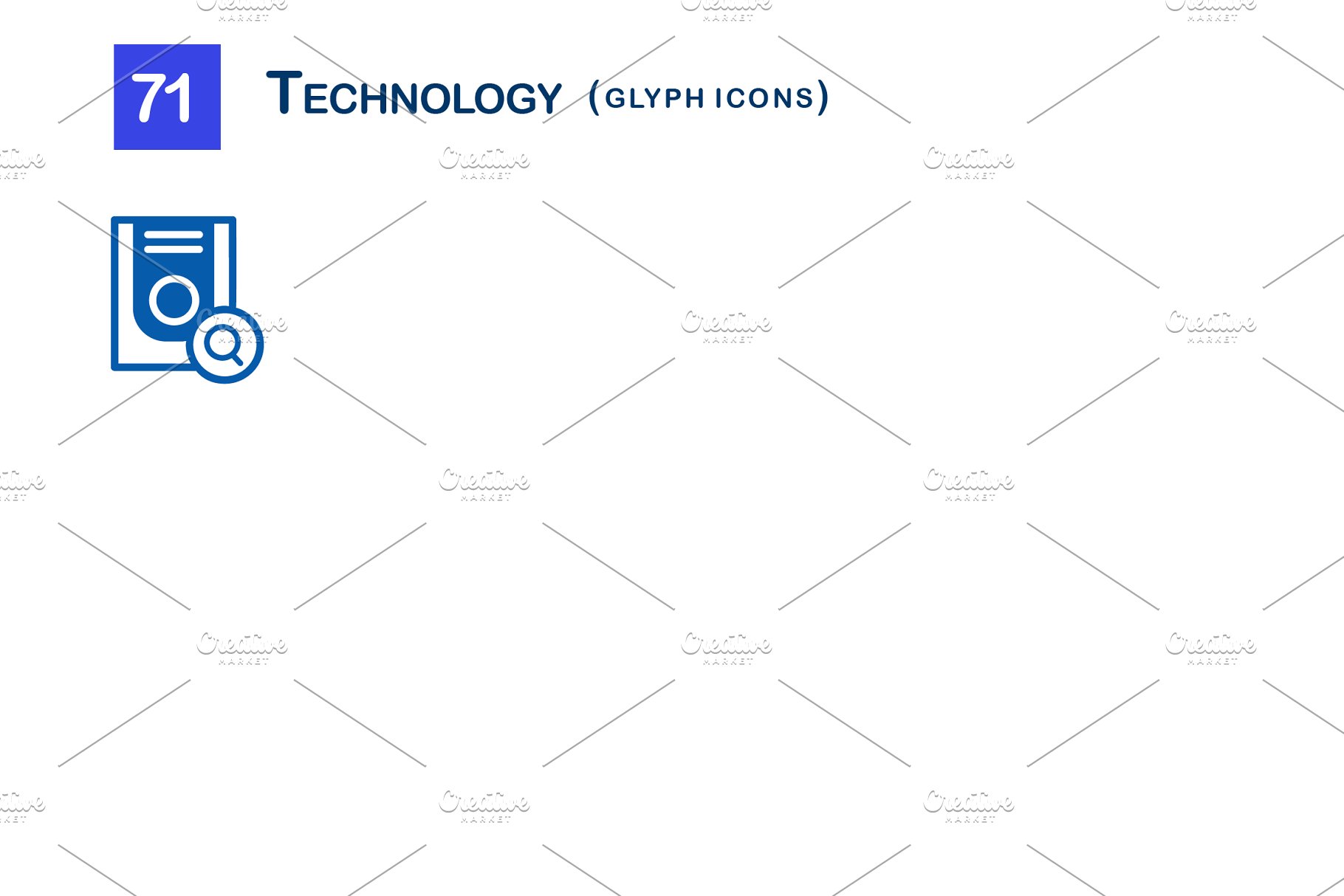 71个科技主题象形写意文字图标 71 Technology Glyph Icons插图(5)