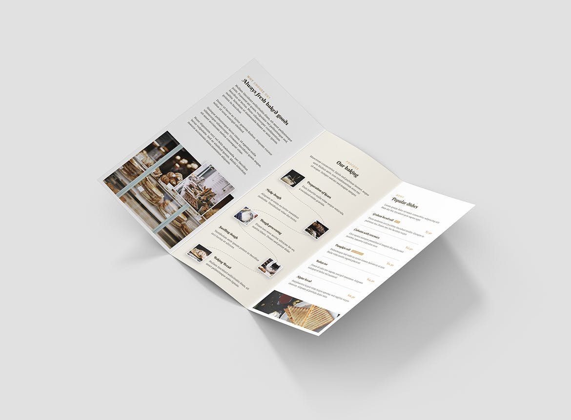 5合1面包店折页宣传单设计模板合集 Bakery – Brochures Bundle Print Templates 5 in 1插图(3)