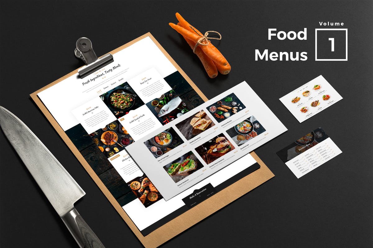 在线点餐系统网站设计素材Vol.1 Food Menus for Web Vol 01插图