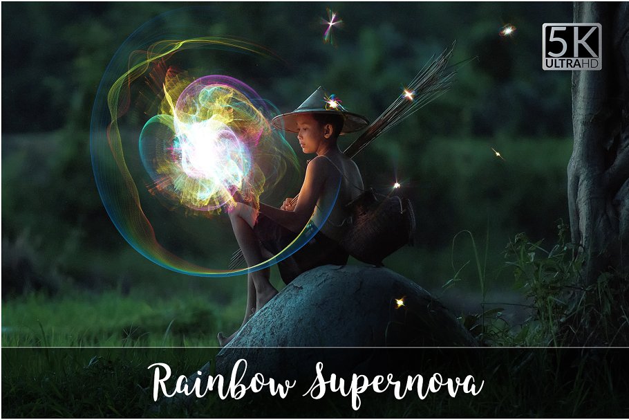 5K奇幻彩虹叠层背景 5K Rainbow Supernova Overlays插图