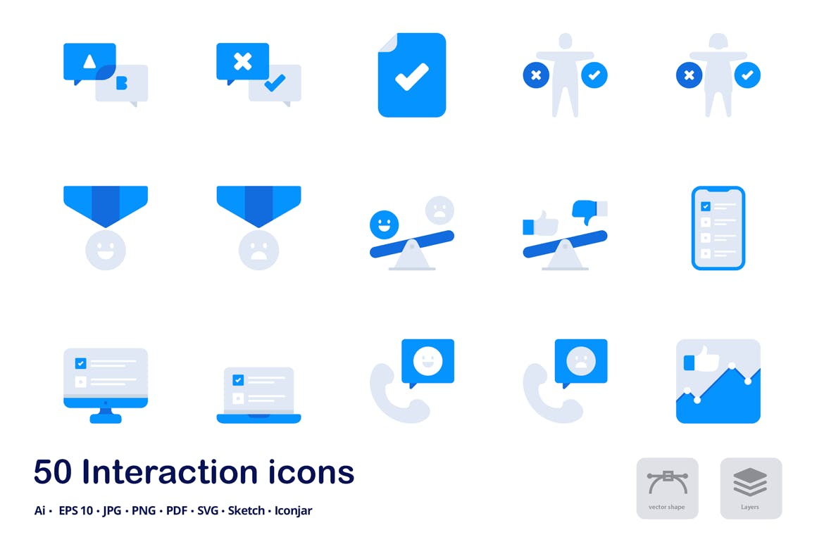 交互动作双色调扁平化矢量图标 Interactions Accent Duo Tone Flat Icons插图(2)
