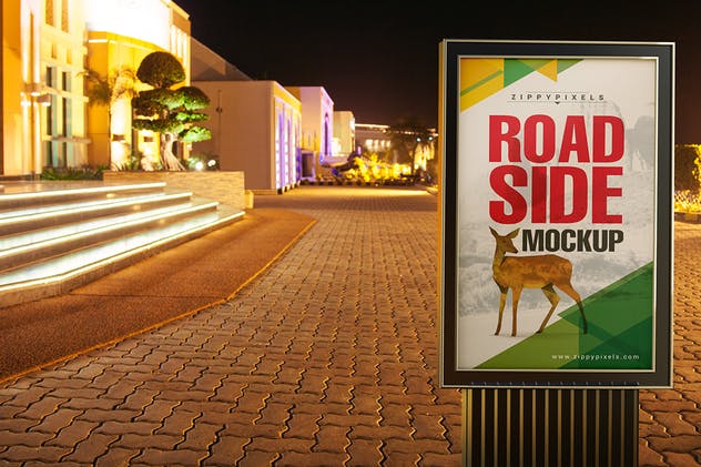 路边灯箱广告牌海报样机模板 Roadside Billboard Mockups插图(4)