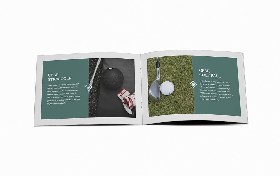 高尔夫场馆/体育场馆横版画册设计版式模板 Golf A5 Brochure Template插图(10)