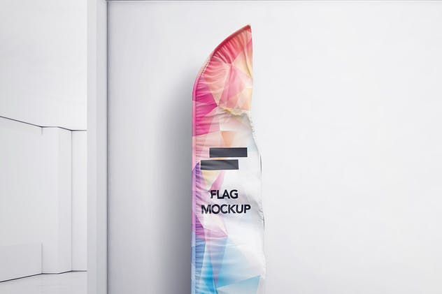 3D帆船旗帜样机模板 3D Flags Feather / Bow / Sail Flag Mockup插图(6)