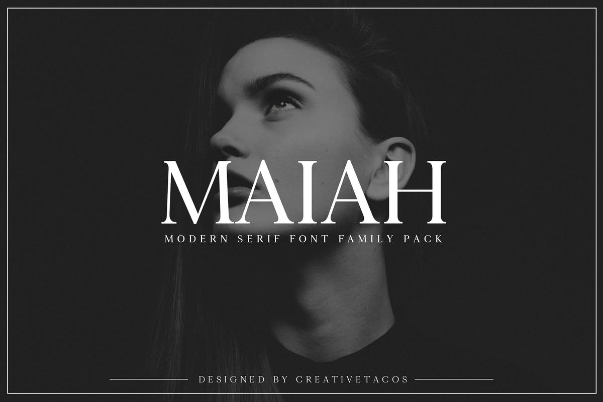 现代极简英文版式设计衬线字体 Maiah Serif Font Family Pack插图