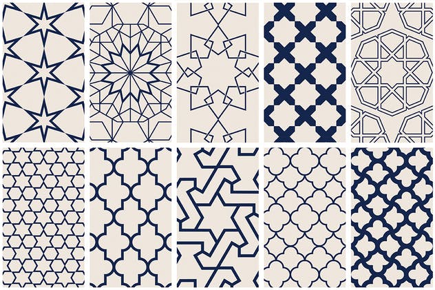 伊斯兰民族艺术几何图形图案素材 Islamic Art Vector Patterns插图(7)