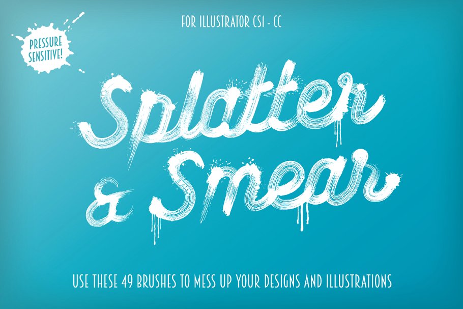 飞溅涂抹效果AI笔刷 Splatter & Smear Brushes插图