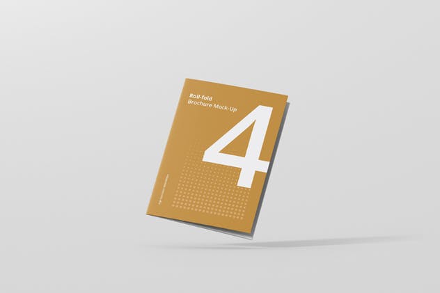 迷你折叠小手册样机模板 Roll Fold Brochure Mockup Din A4 A5 A6插图(7)