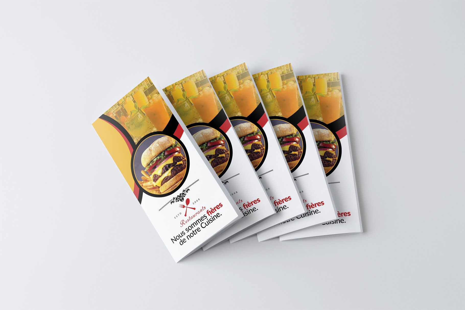 面包店西式快餐折页广告传单模板 Healthy Food Menu Brochure Trifold插图(1)