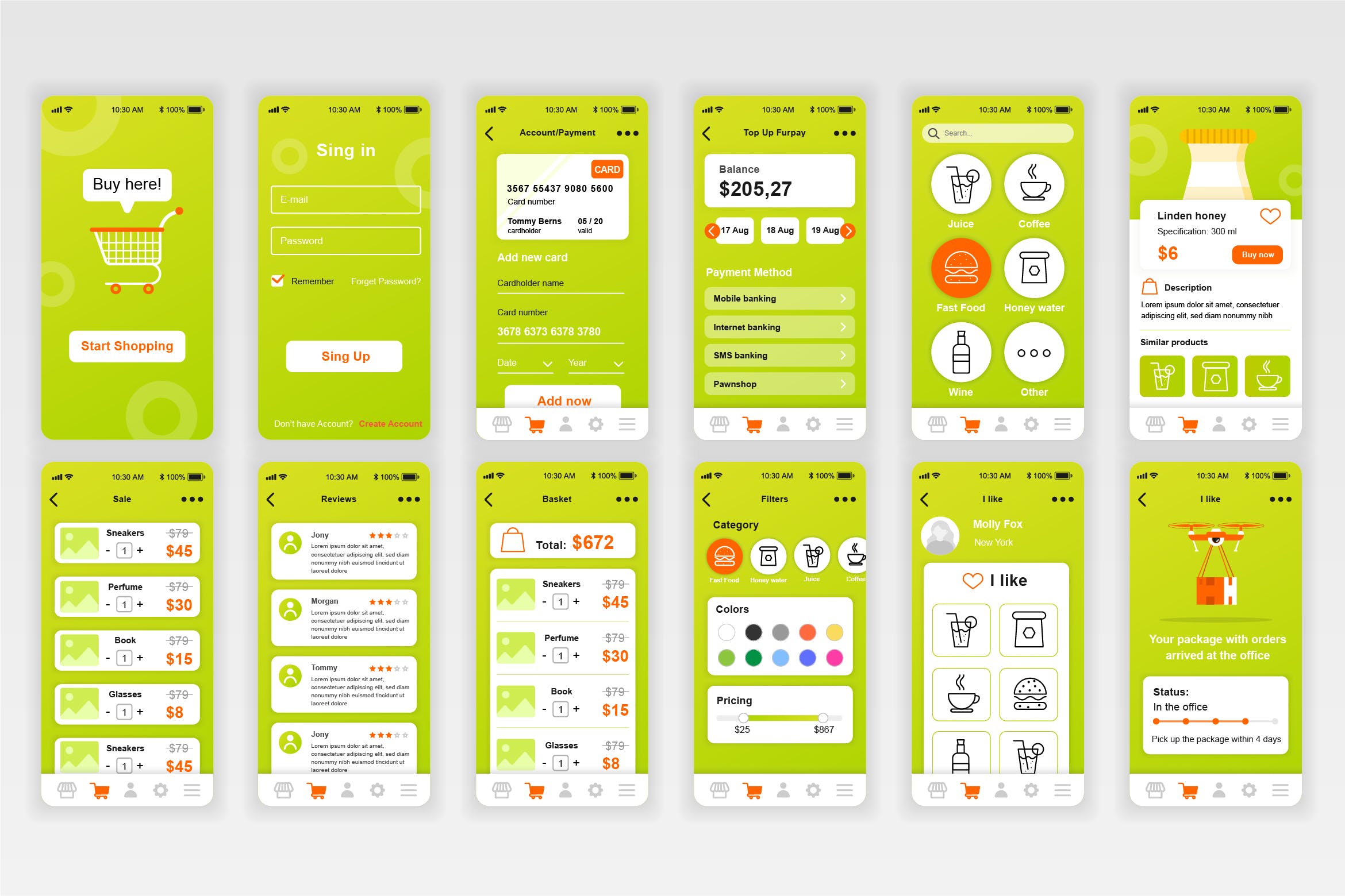 电商网站商城APP应用用户交互界面设计UI套件 Commerce Mobile App UX and UI Kit插图