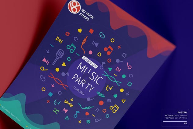 音乐派对聚会海报传单设计模板合集 Music Party-Set Template插图(3)
