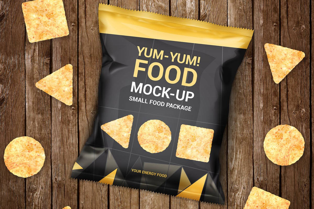 零食食品包装小袋子样机模板 Food Bag Mock-Ups插图