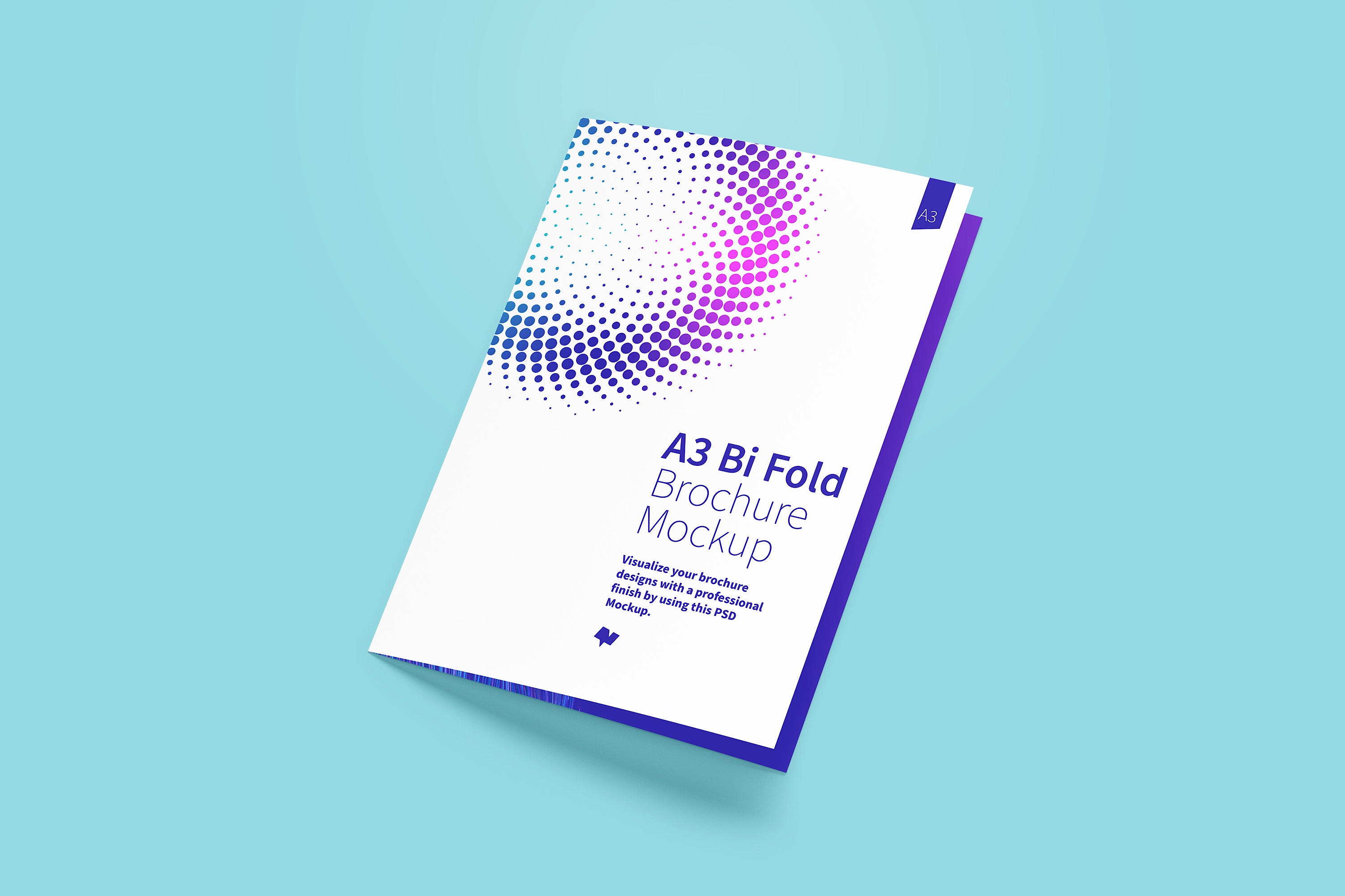 A3双折页设计传单小册子设计图样机模板01 A3 Bi Fold Brochure Mockup 01插图(4)