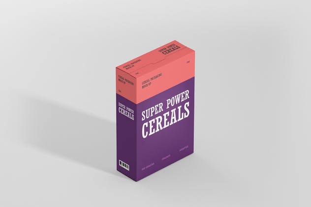营养谷物即食麦片食品包装盒子样机 Cereals Box Mockup插图(3)