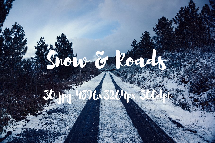 欧洲冬天雪景乡村公路高清照片素材 Snow and Roads photo pack插图(11)