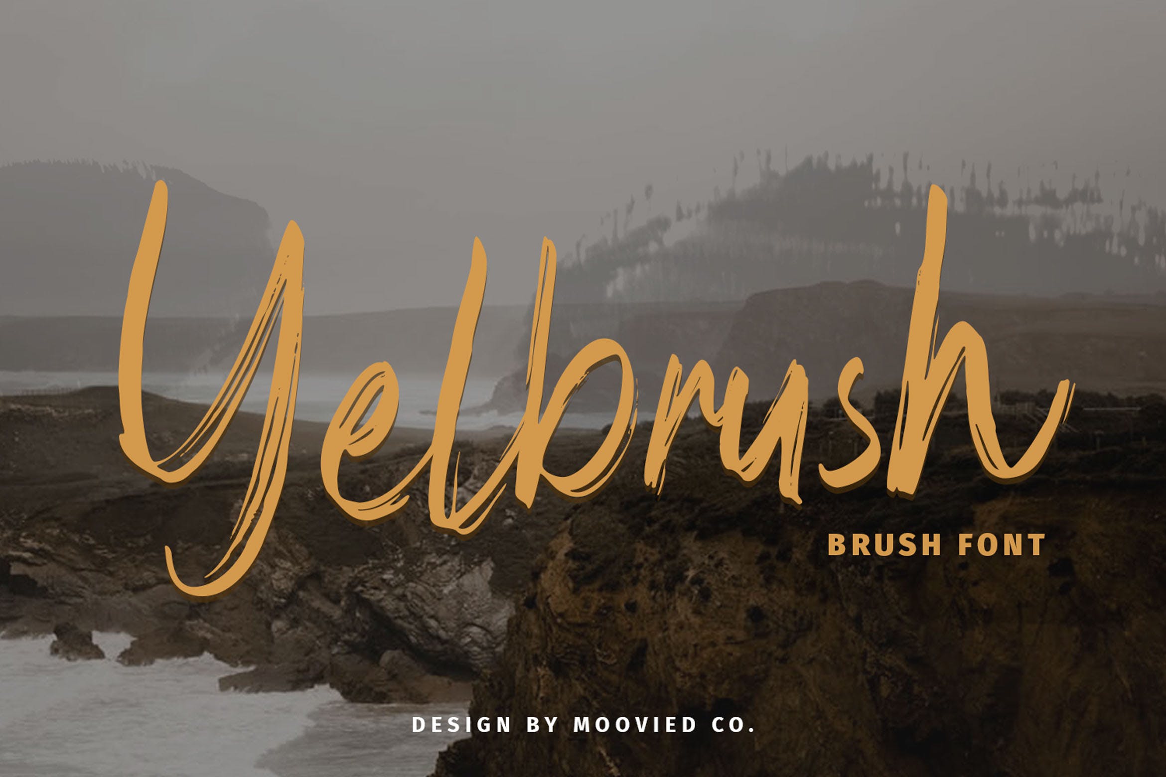 英文笔刷风格字体下载 Yelbrush Brush Font插图