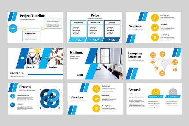 商务合作企业宣传幻灯片模板素材 Kalium Corporate Powerpoint Presentation插图(2)