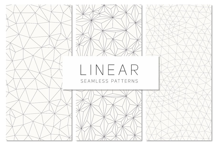 抽象线性无缝图案纹理 Linear Seamless Patterns Set插图
