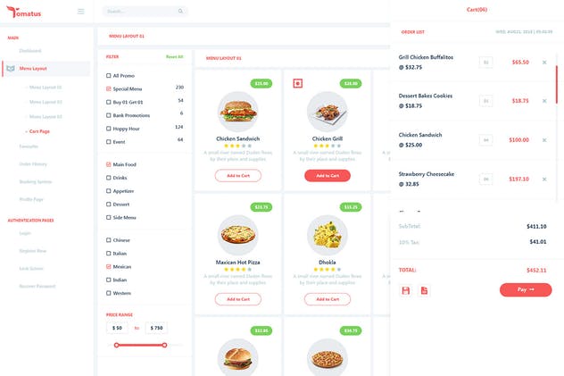 餐厅用户界面订餐系统UI套件 Tomatus-Restaurant User Website & Dashboard UI Kit插图(6)