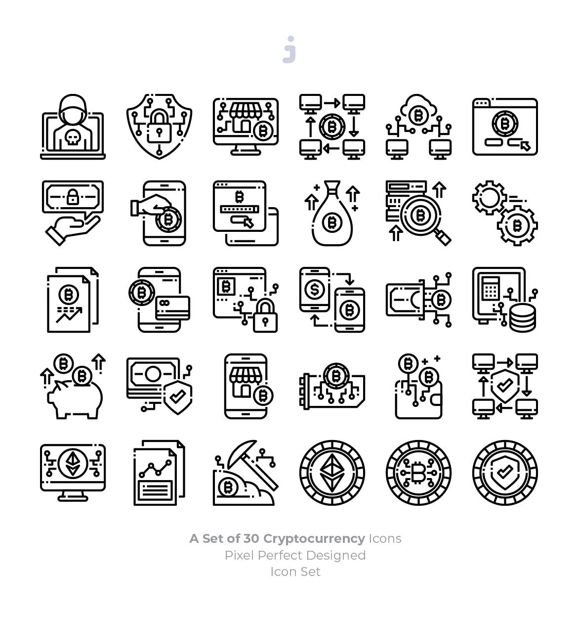 30枚加密货币主题矢量概念图标 30 Cryptocurrency Icons插图(2)