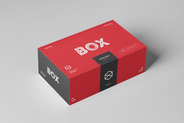 纸箱礼品包装箱样机模板 Carton Box Mock-up 23x14x8 & Wrapper插图(2)
