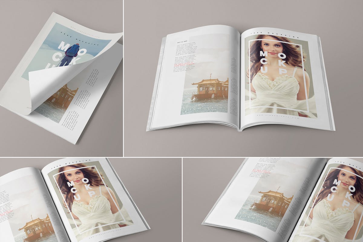 4款时尚杂志画册样机模板 4 Magazine Mockups插图