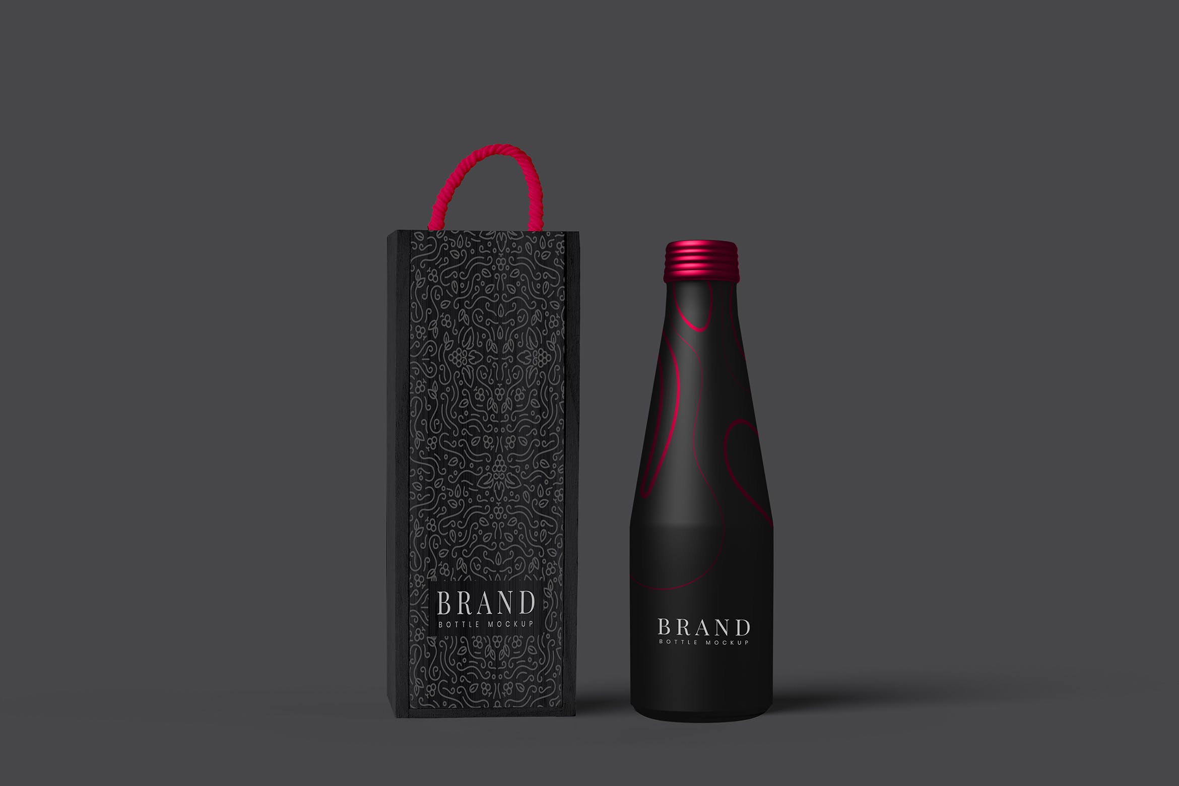 金属饮料瓶包装设计样机模板 Metal Bottle Package Mockup插图
