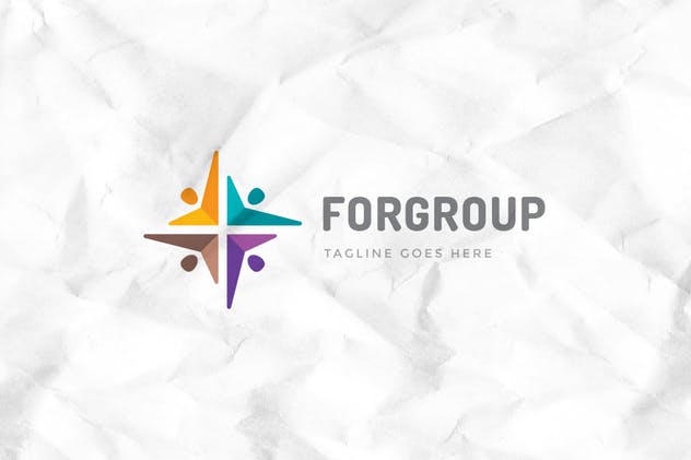 组织机构创意图形Logo设计模板 Forgroup Logo Template插图(1)