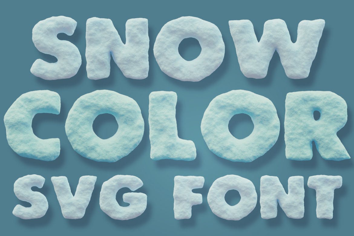 仿积雪外观英文装饰艺术字体 Snow Color Font插图(1)