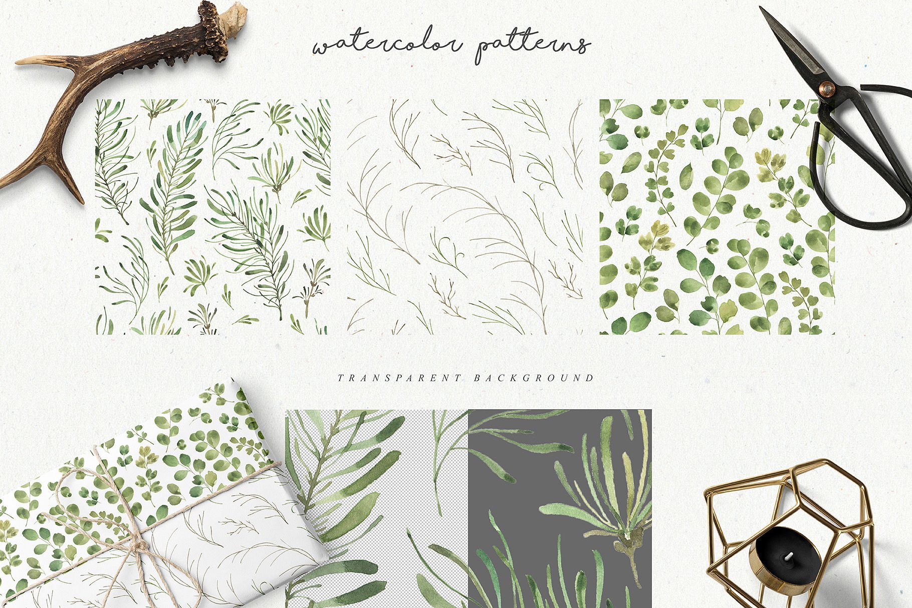 水彩树叶元素、相框、纹理素材包 Leafy Leaf Collection插图(6)