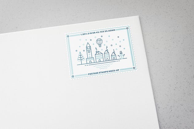 极简主义时尚邮票样机模板 Postage Stamps Mock-Ups插图(3)