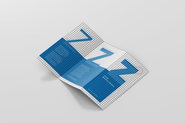 高品质DL三折页宣传册样机模板 DL Z-Fold Brochure Mockup – 99x210mm插图(11)