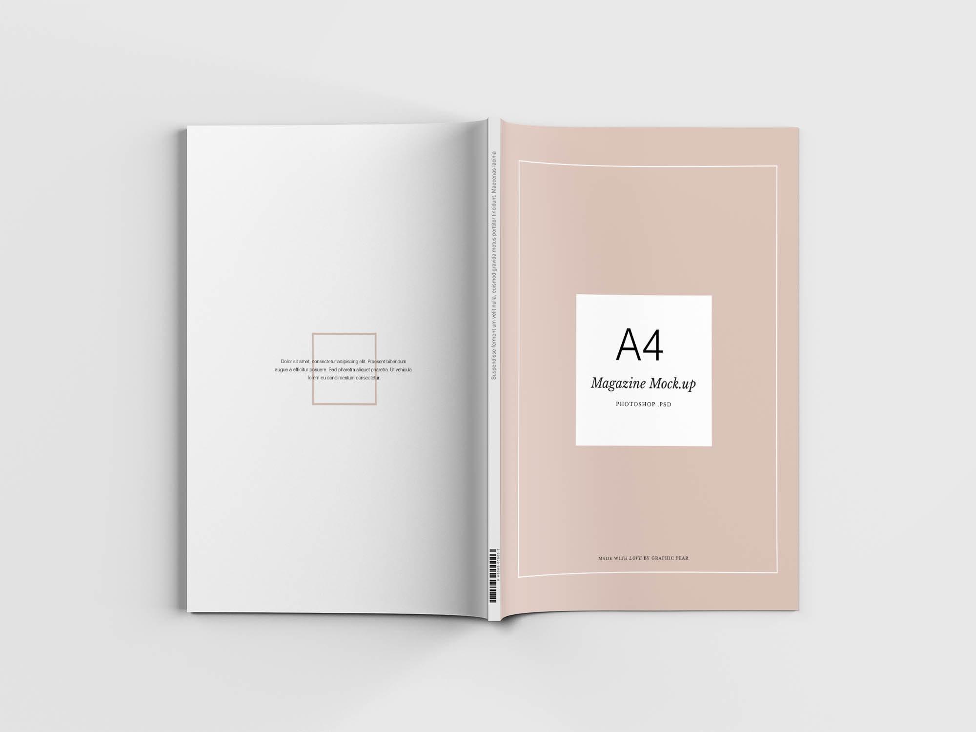 极简风A4规格杂志封面设计效果图样机 Minimal A4 Magazine Mockup插图(5)