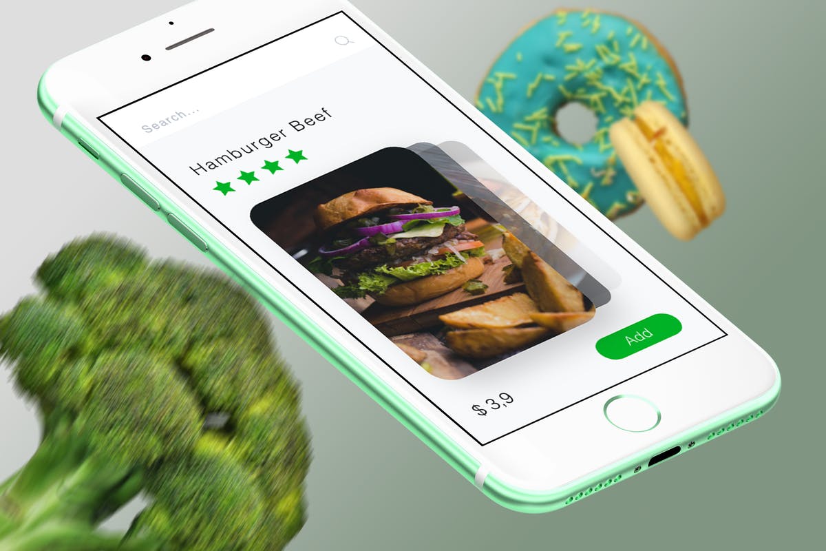 美食主题APP应用美食卡片界面模板 Food Cards Mobile Ui – T插图