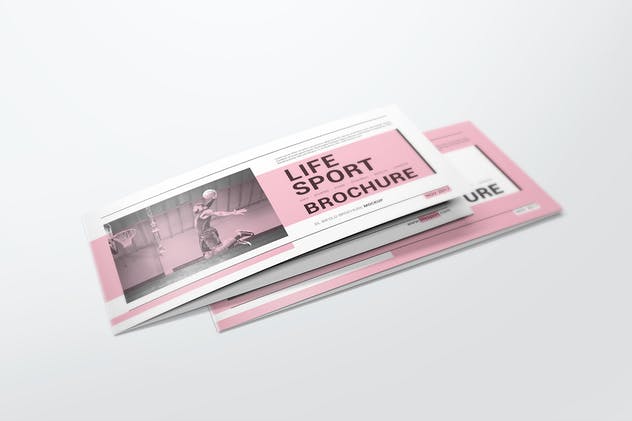 双折页DL宣传册样机模板 DL Bifold Brochure Mockups插图(1)