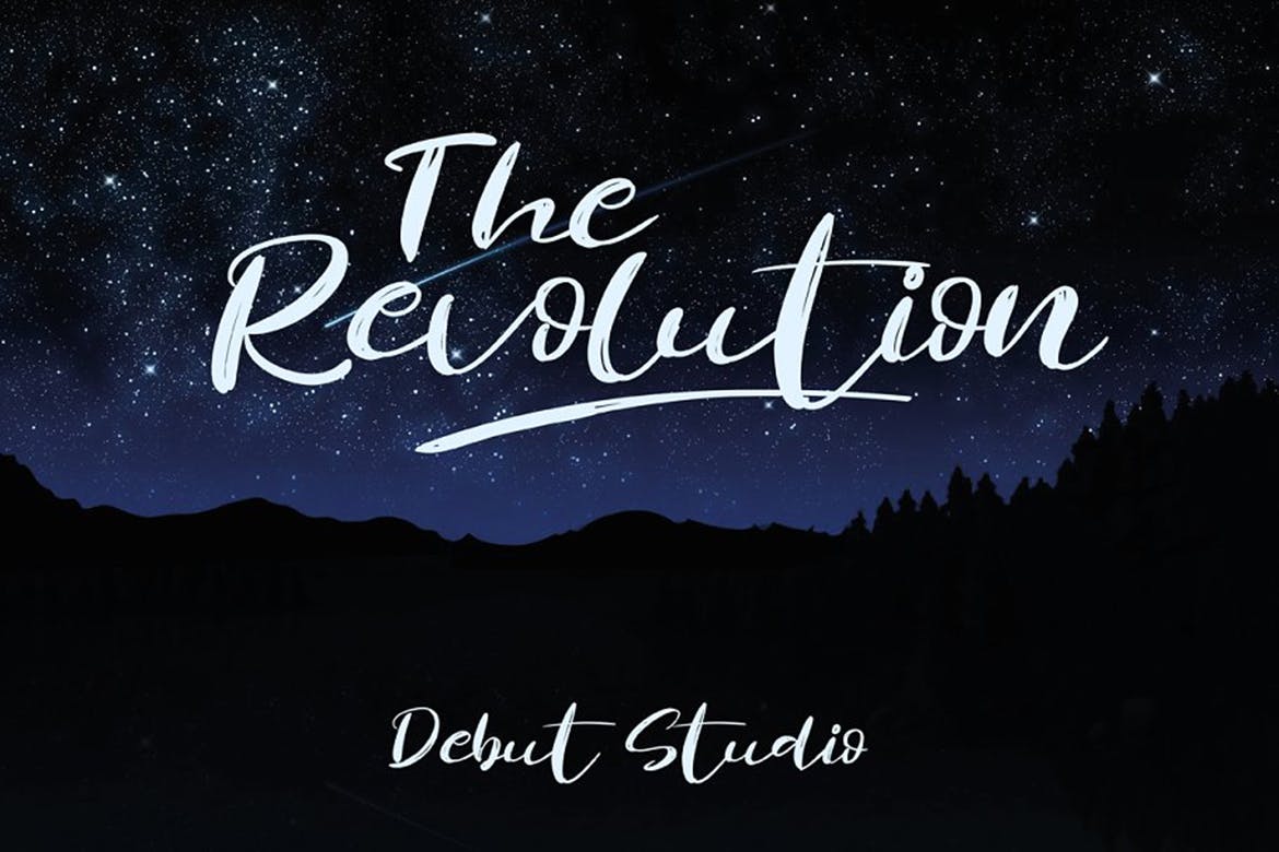 创意英文笔刷书法设计字体下载 Revolution Brush插图