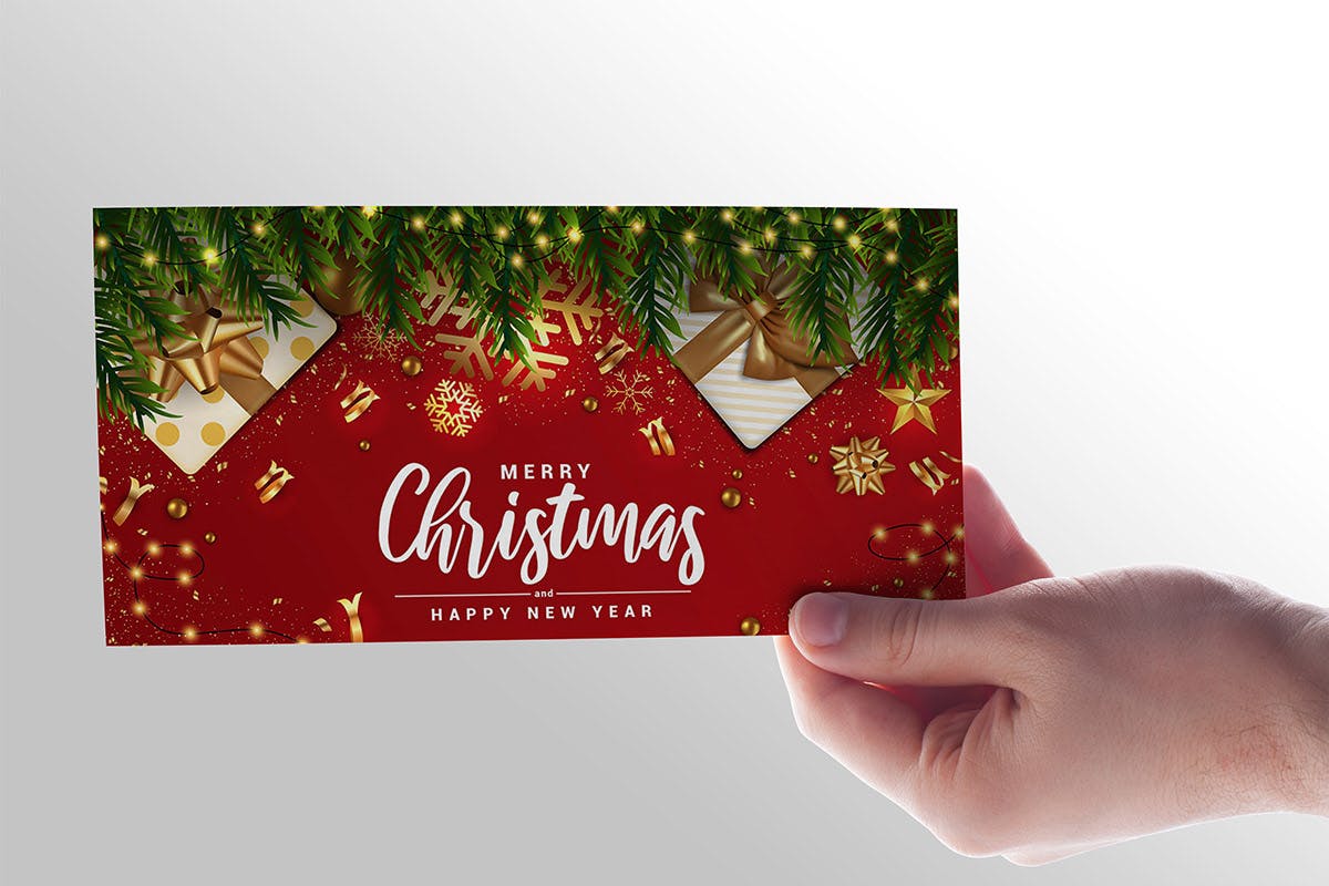 时尚高端多用途的奢华新年圣诞节海报宣传单DM贺卡邀请函banner设计模板插图(6)
